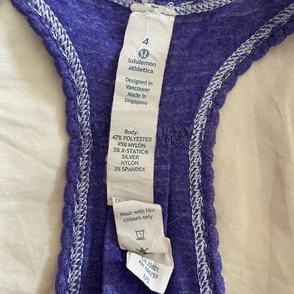 Lululemon 105 F Singlet Tank in Purple